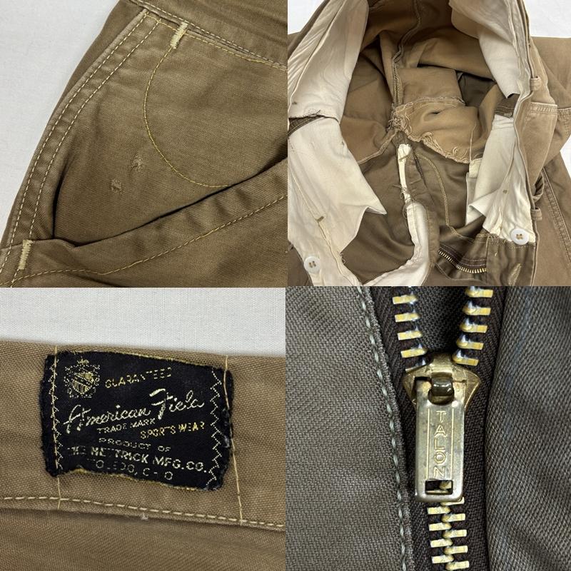 ヴィンテージ VINTAGE ボトムス ボトムス AMERICAN FIELD 50-60年代 ビンテージ TALON ハンティング パンツ 50s 60s VINTAGE - カーキ / カーキ / khaki メンズ USED 古着 中古 50156494