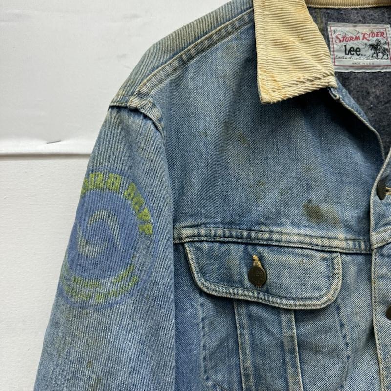 リー Lee ジャケット、上着 ジャンパー、ブルゾン 80s USA製 STORM RIDER ペイント デニム ジャケット - インディゴ / インディゴ / Indigo メンズ USED 古着 中古 50156503