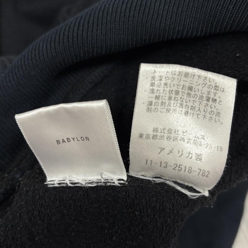 ビームス BEAMS パーカー 長袖 BABYLON USA製 ロゴ プルオーバー フーディ スウェット パーカー L 黒 / ブラック / black メンズ USED 古着 中古 50156798