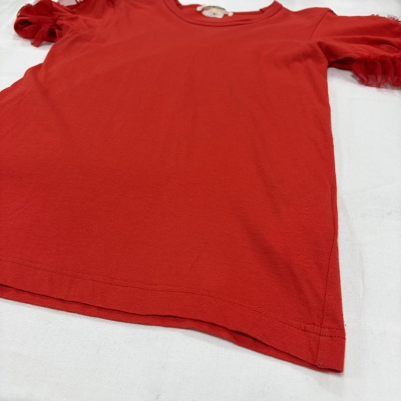 コムデギャルソン COMME des GARCONS Tシャツ 半袖 袖フリル 半袖 カットソー Tシャツ S 無地 赤 / レッド / red レディース USED 古着 中古 50156893