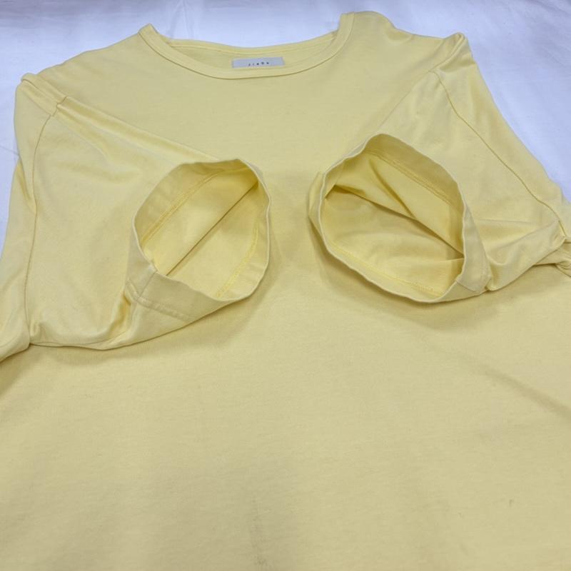 ジエダ Jieda Tシャツ 半袖 ビッグシルエット Tシャツ 2 無地 黄 / イエロー / yellow メンズ USED 古着 中古 50157057