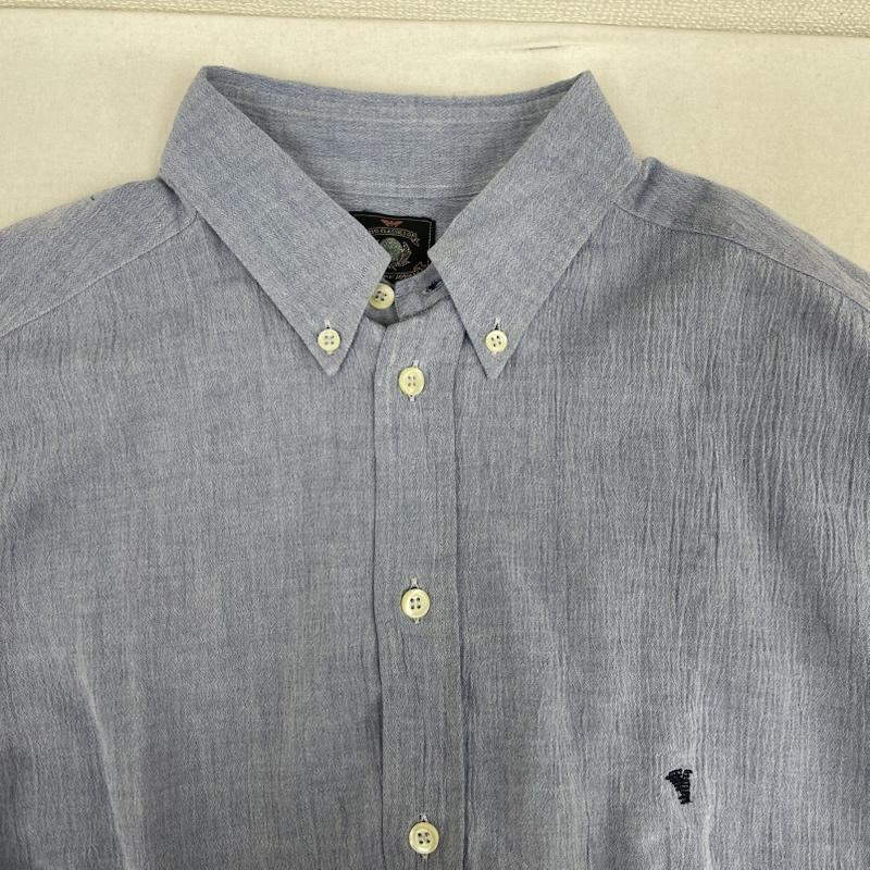 エンポリオアルマーニ EMPORIO ARMANI シャツ、ブラウス 長袖 ロゴ刺繍 コットン シャンブレー 長袖 シャツ 40 青 / ブルー / blue メンズ USED 古着 中古 50157233