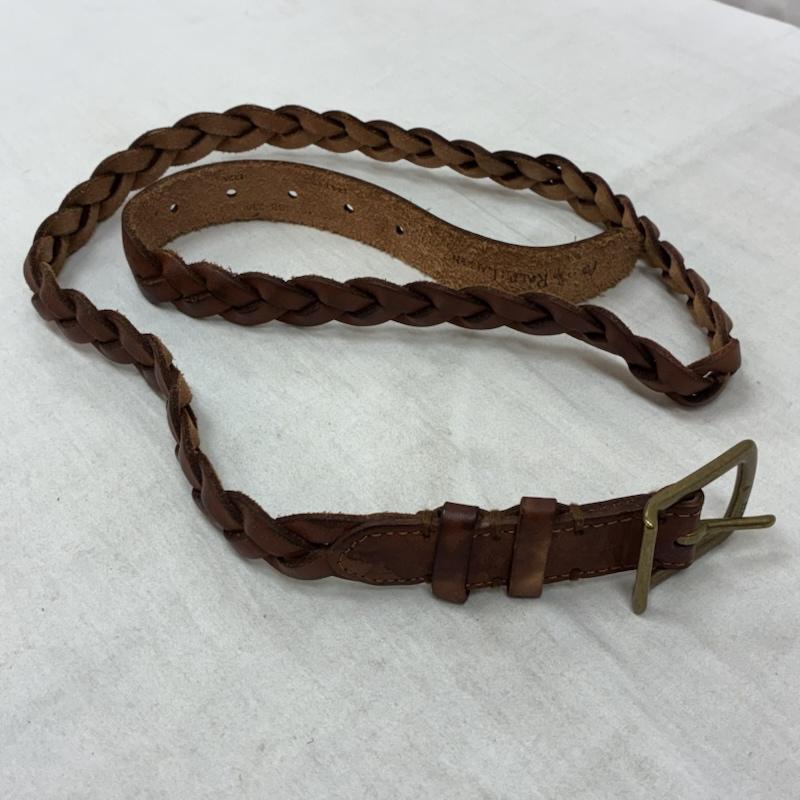 ポロラルフローレン POLO RALPH LAUREN ベルト・バックル ベルト ピン バックル 編み込み レザー メッシュ ベルト 40 / 100 - ワンポイント X ロゴ、文字 茶 / ブラウン / brown メンズ USED 古着 中古 50157352