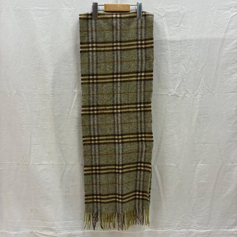 バーバリーロンドン Burberry London マフラー マフラー イングランド製 LAMBSWOOL ラム ウール チェック フリンジ マフラー - チェック レディース USED 古着 中古 50157595