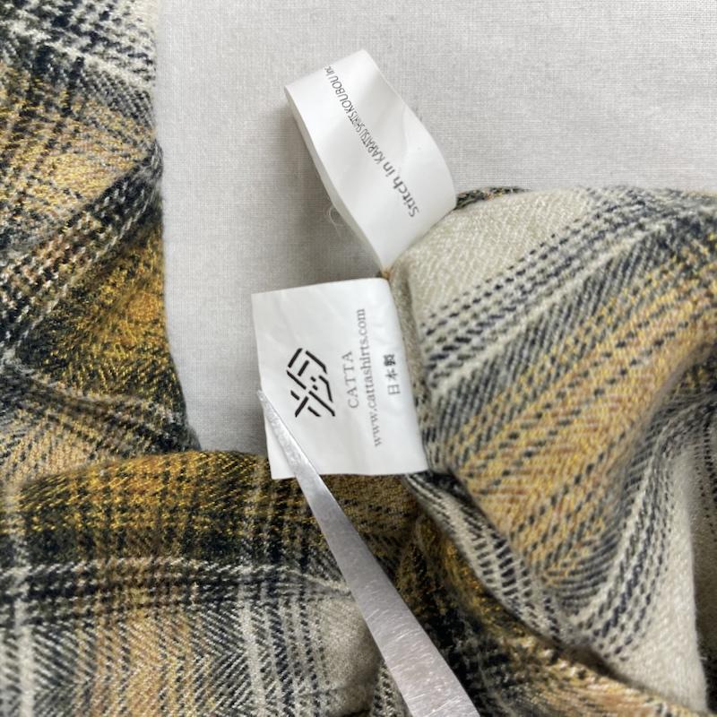 古着 USED シャツ、ブラウス 長袖 CATTA REGULAR WIDE SHIRT-AMERANGE CHECK RGW-01 黄 / イエロー / yellow メンズ USED 古着 中古 50157631