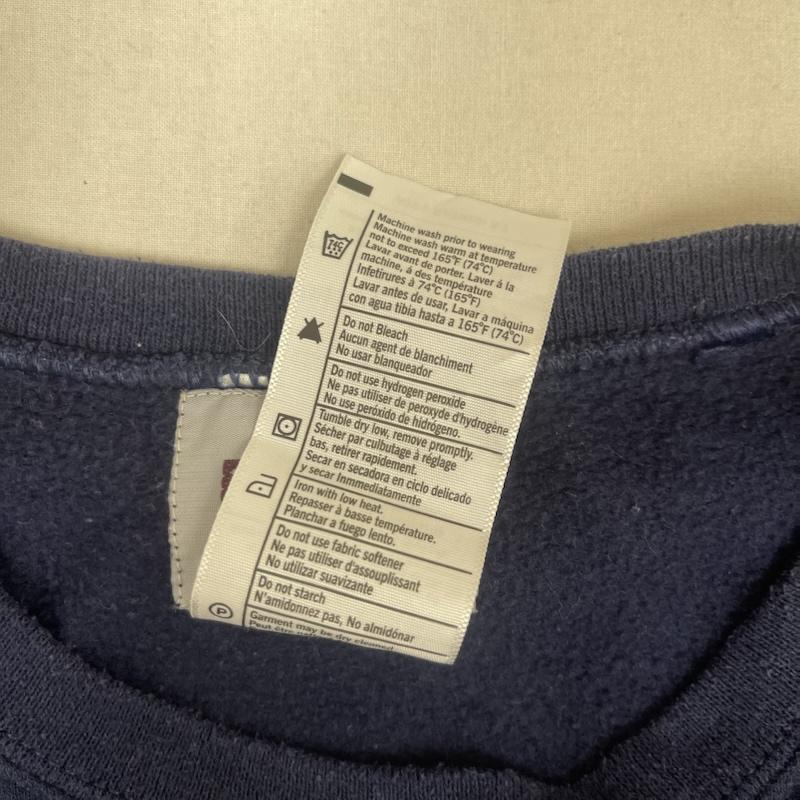 カーハート Carhartt トレーナー 長袖 リメイク ドッキング スリーブ切替 スウェット L 紺 / ネイビー / navy メンズ USED 古着 中古 50157664