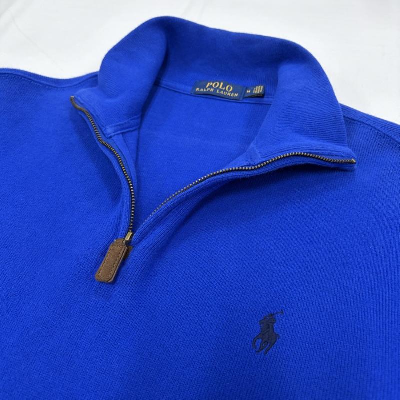 ラルフローレン RALPHLAUREN トレーナー 長袖 ハーフジップ トレーナー ポニー刺繡 スウェット M 無地 X ワンポイント X ロゴ、文字 X 刺繍 青 / ブルー / blue X 紺 / ネイビー / navy メンズ USED 古着 中古 50157704