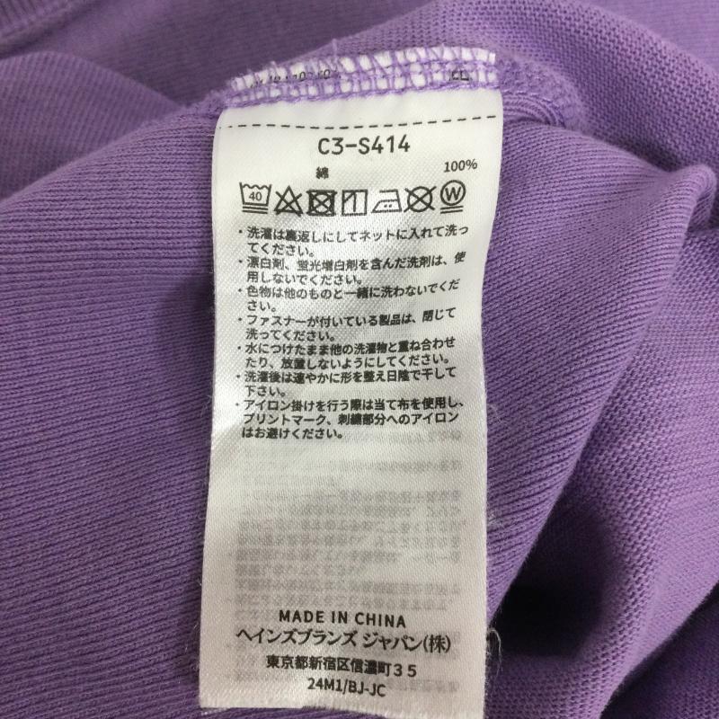 チャンピオン Champion Tシャツ 長袖 Champion 長袖Tシャツ コットン C3-S414 REVERSE WEAVE T-SHIRT M ロゴ、文字 紫 / パープル / purple メンズ USED 古着 中古 50157748