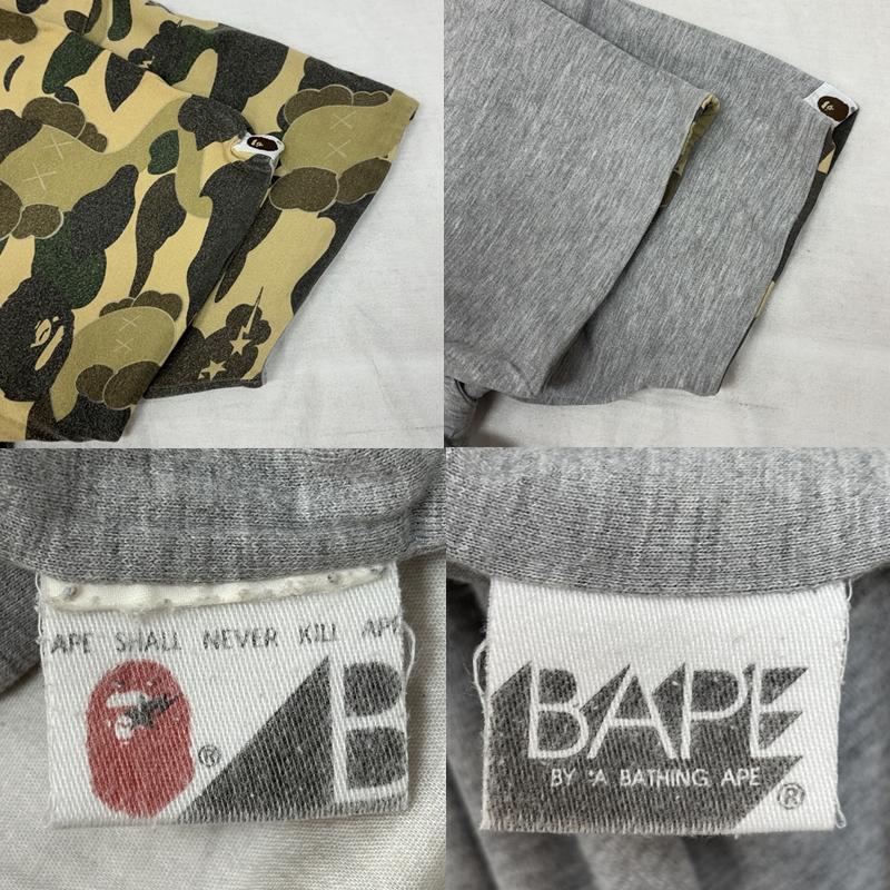 アベイシングエイプ A BATHING APE Tシャツ 半袖 KAWS カウズ コラボ ダブルフェイス リバーシブル カモフラ ロゴ 半袖 Tシャツ - メンズ USED 古着 中古 50157770