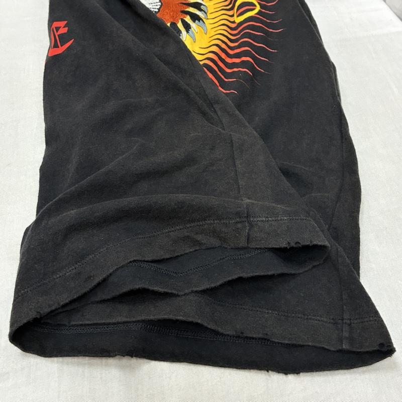 グッチ GUCCI Tシャツ 半袖 アングリー キャット 刺繍 バック プリント ヴィンテージ 加工 Tシャツ 442670 X5U16 XL ロゴ、文字 X 刺繍 X プリント X ダメージ加工 黒 / ブラック / black メンズ USED 古着 中古 50157812