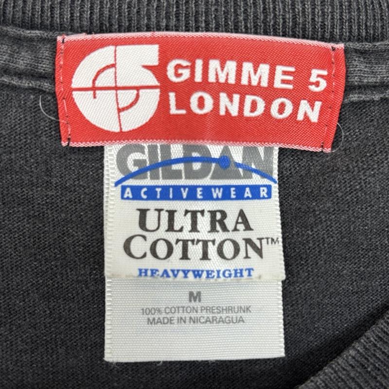 ギミーファイブ GIMME FIVE Tシャツ 半袖 GIMME 5 LONDON 90s GILDAN ボディー フランケンシュタイン プリント Tシャツ M ロゴ、文字 X プリント 黒 / ブラック / black メンズ USED 古着 中古 50157916