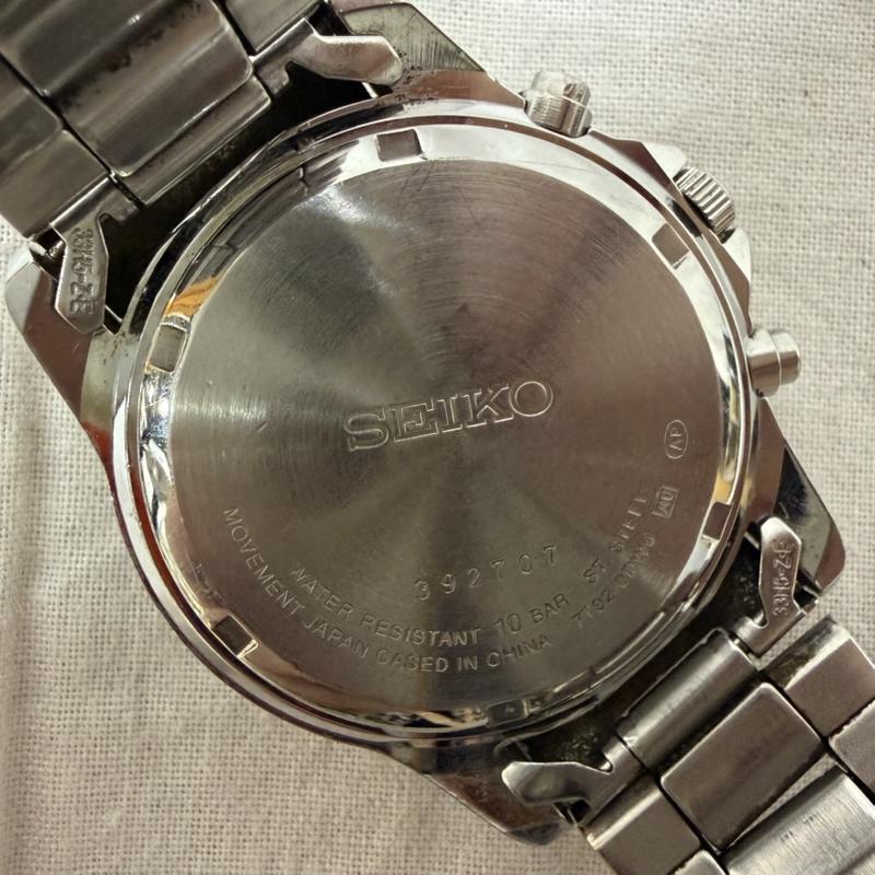 セイコー SEIKO 腕時計 アナログ(クォーツ式) 7T92-0DW0 デイト シルバー ステンレス 100M クロノグラフ - 無地 銀 / シルバー / silver color メンズ USED 古着 中古 50157918