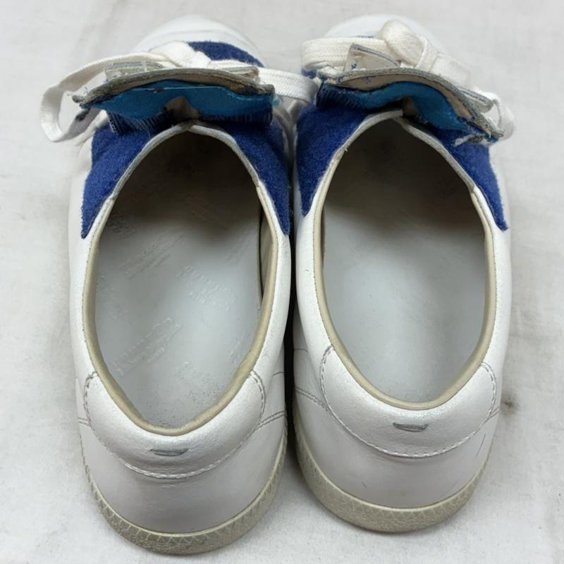 メゾン マルジェラ Maison Margiela スニーカー スニーカー ベルクロ レザー ローカット スニーカー 41 25.5cm 白 / ホワイト / white X 青 / ブルー / blue メンズ USED 古着 中古 50157946