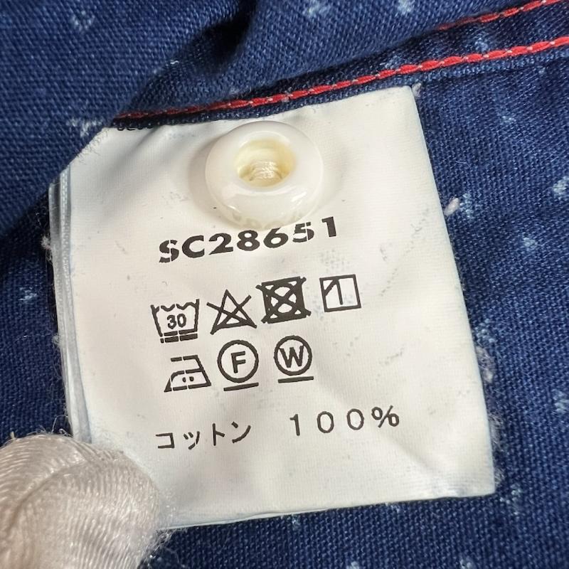 シュガーケーン SUGAR CANE シャツ、ブラウス 長袖 4.5oz インディゴ カジノ ストライプ ワーク シャツ SC28651 S メンズ USED 古着 中古 50158087