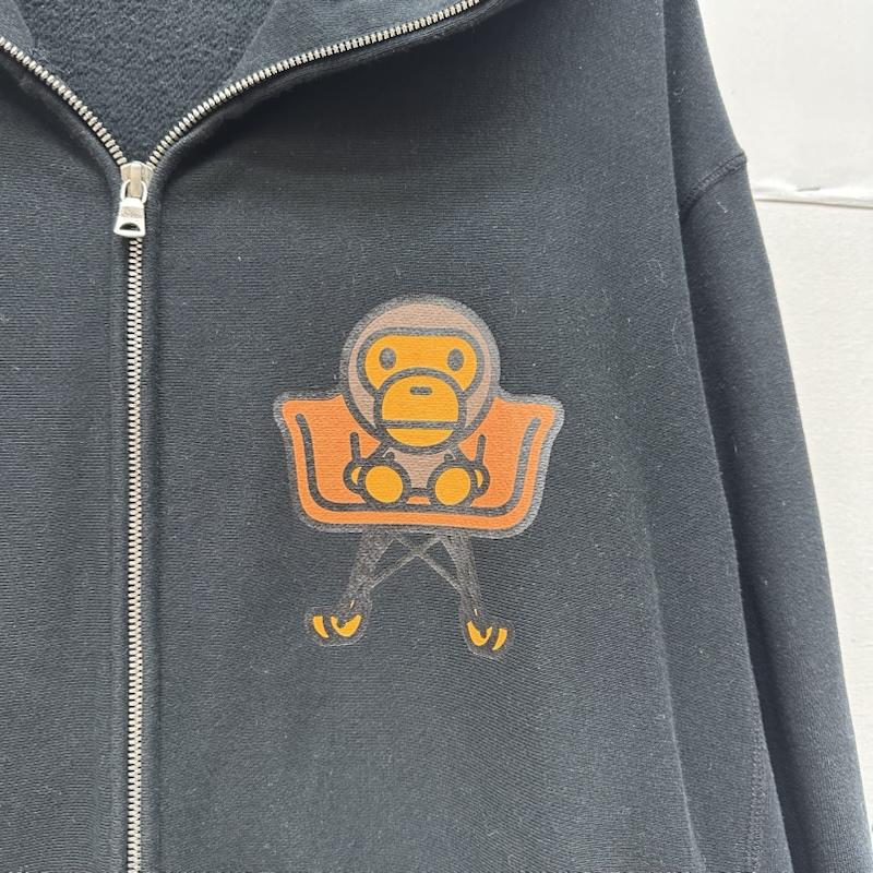 アベイシングエイプ A BATHING APE パーカー 長袖 BAPE baby milo プリント フル ジップ パーカー XL 黒 / ブラック / black メンズ USED 古着 中古 50158265
