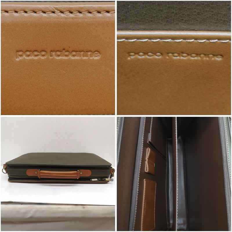 古着 USED ブリーフケース、書類かばん ブリーフケース、書類かばん paco rabanne パコラバンヌ 2way ブリーフケース 書類鞄 - カーキオリーブ / カーキオリーブ / X 茶 / ブラウン / brown メンズ USED 古着 中古 50158303