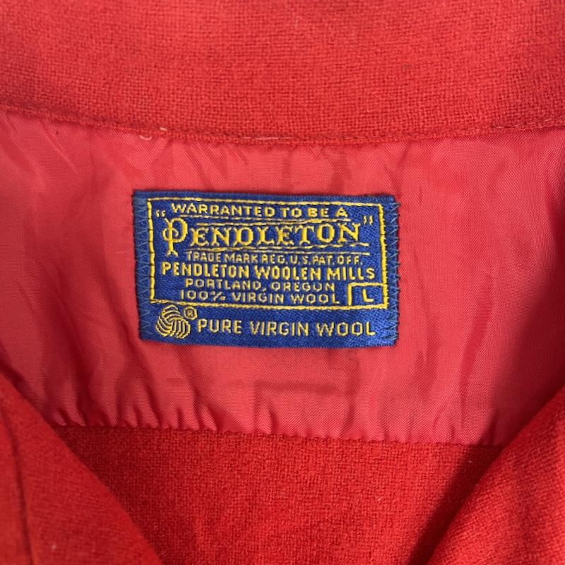 ペンドルトン PENDLETON シャツ、ブラウス 長袖 60s VIRGIN WOOL オープンカラー 長袖 シャツ L 赤 / レッド / red メンズ USED 古着 中古 50158344