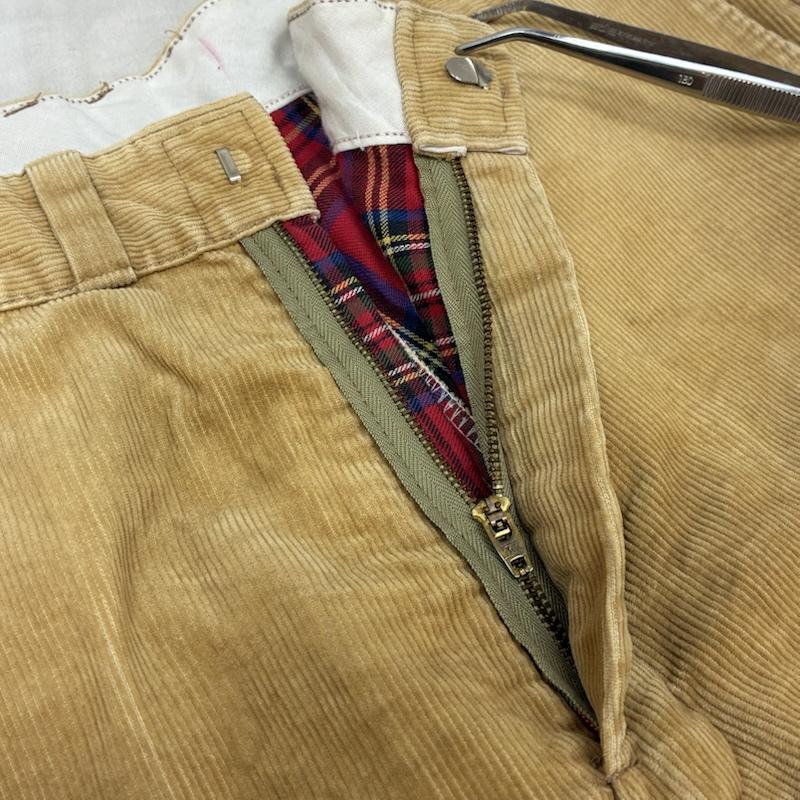 エルエルビーン L.L.Bean ボトムス ボトムス 80s USA製 ダブルフェイス 裏タータンチェック テーパード コーデュロイ パンツ 34インチ メンズ USED 古着 中古 50158469