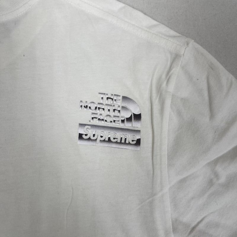 シュプリーム Supreme Tシャツ 半袖 THE NORTH FACE 18SS Metallic Logo T-Shirt グラフィック プリント M 白 / ホワイト / white メンズ USED 古着 中古 50158763