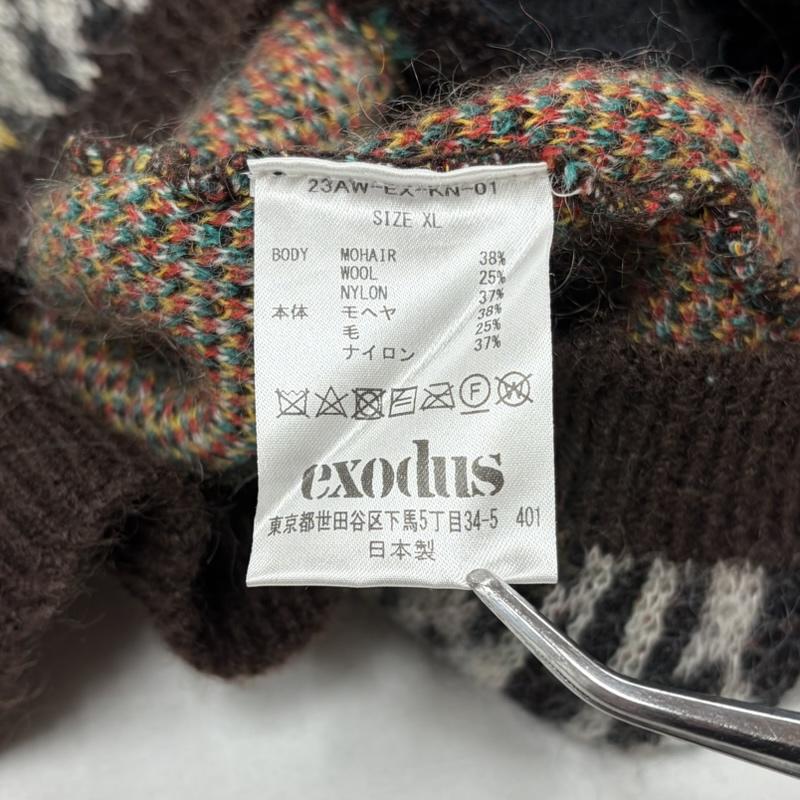 古着 USED カーディガン 長袖 EXODUS エクソダス WACKO MARIA レオパード ヒョウ柄 カーディガン モヘア XL ヒョウ柄・レオパード柄 茶 / ブラウン / brown X マルチカラー / マルチカラー / multicolor メンズ USED 古着 中古 50158805