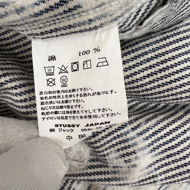 ステューシー STUSSY ジャケット、上着 ジャンパー、ブルゾン ブリーチ加工 ヒッコリーストライプ ガレージジャケット M メンズ USED 古着 中古 50159066