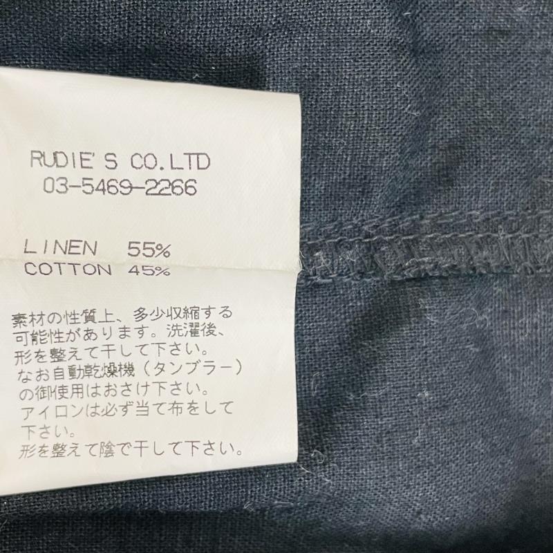 ルードギャラリー RUDE GALLERY シャツ、ブラウス 半袖 イーグル スカル 刺繍 リネン混 開襟シャツ L ロゴ、文字 X 刺繍 黒 / ブラック / black メンズ USED 古着 中古 50159116