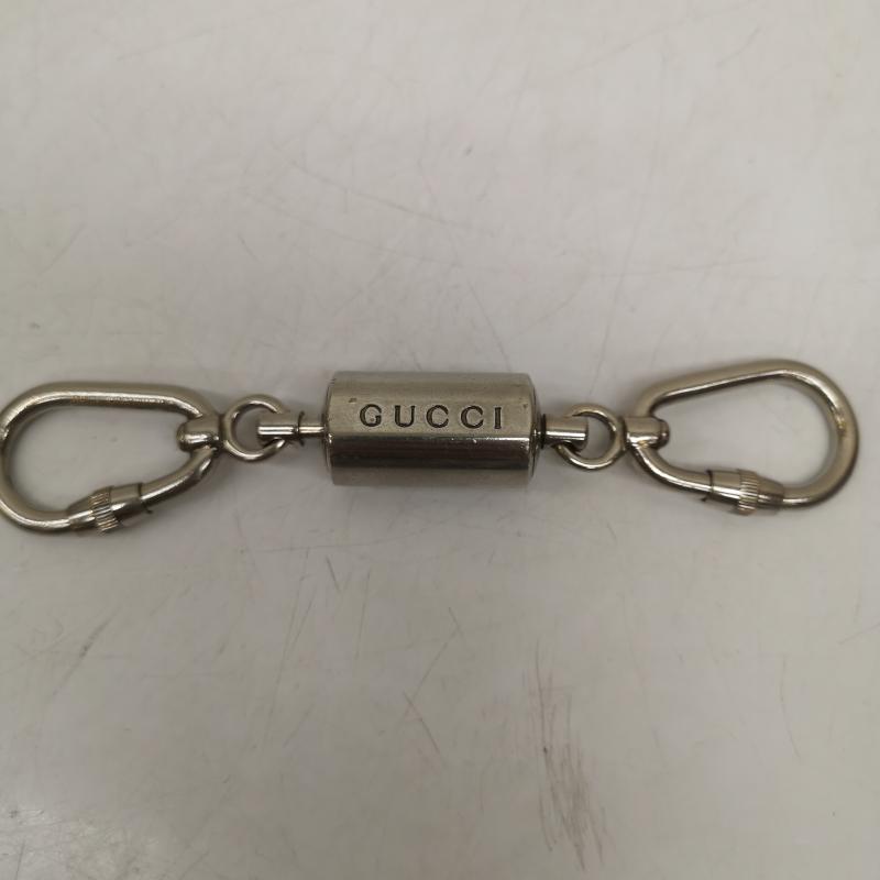 グッチ GUCCI キーホルダー キーホルダー ダブルフック カラビナ ギミック キーホルダー チャーム - 銀 / シルバー / silver color メンズ USED 古着 中古 50159259