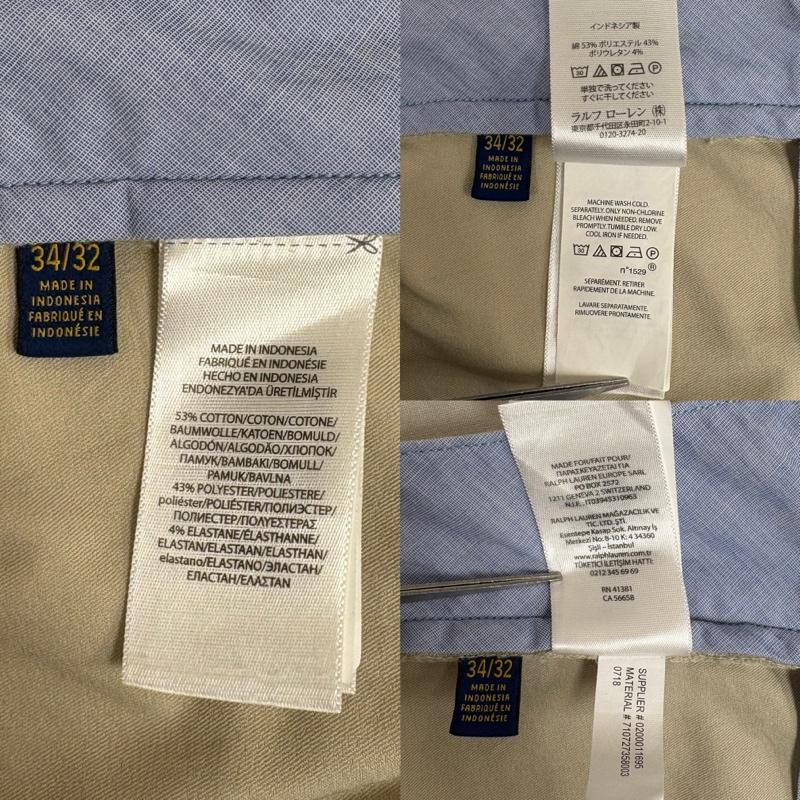 ラルフローレン RALPHLAUREN パンツ スラックス インドネシア製 STRETCH CLASSIC FIT 41381 34インチ ベージュ / ベージュ / beige メンズ USED 古着 中古 50159269