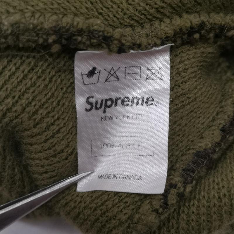 シュプリーム Supreme 帽子 ニット帽 12AW Camo Beanie ウッドランドカモ ボンボン ビーニー - カーキオリーブ / カーキオリーブ / メンズ USED 古着 中古 50159616