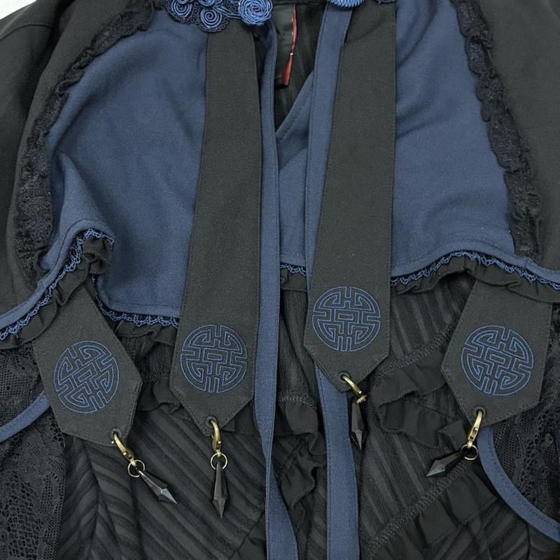 オッズオン OZZ CROCE トップス トップス OZZ ONESTE 花霞の夢 和チャイナ フリル フーデッド ケープ マント - レディース USED 古着 中古 50159641