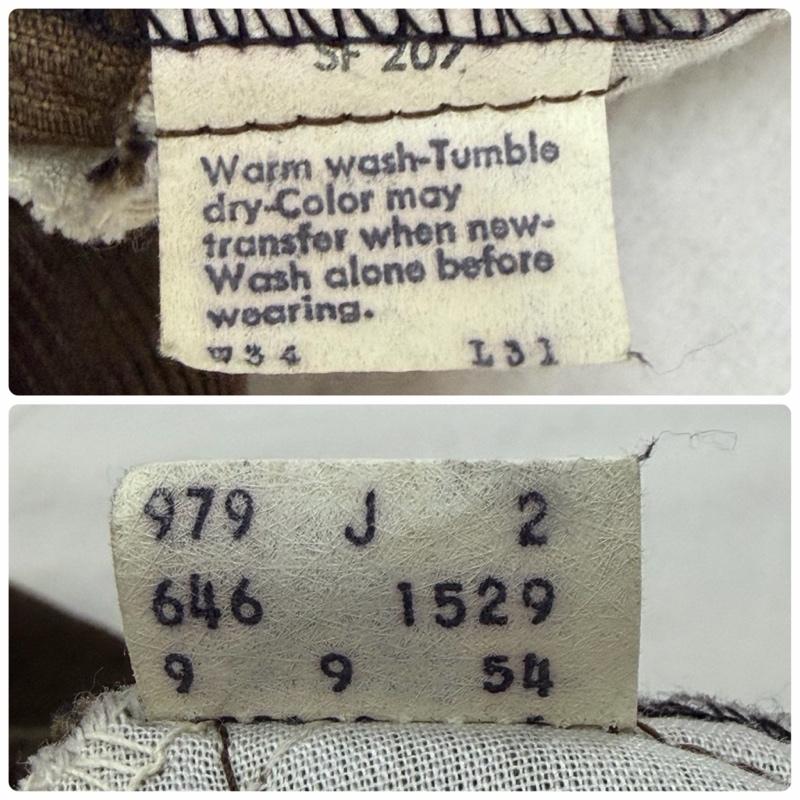 リーバイス Levi s ボトムス ボトムス 70s末期 USA製 646 ブラウンコーデュロイパンツ TALONジップ 白タブ 34インチ 無地 茶 / ブラウン / brown メンズ USED 古着 中古 50159720