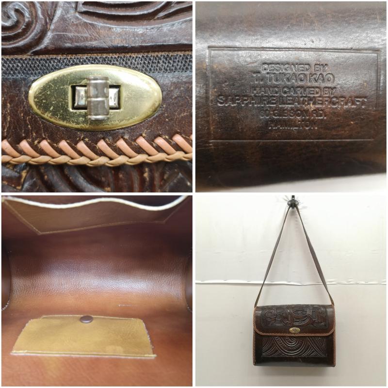 古着 USED ショルダーバッグ ショルダーバッグ カービング レザー バッグ ヴィンテージ - 茶 / ブラウン / brown レディース USED 古着 中古 50159749