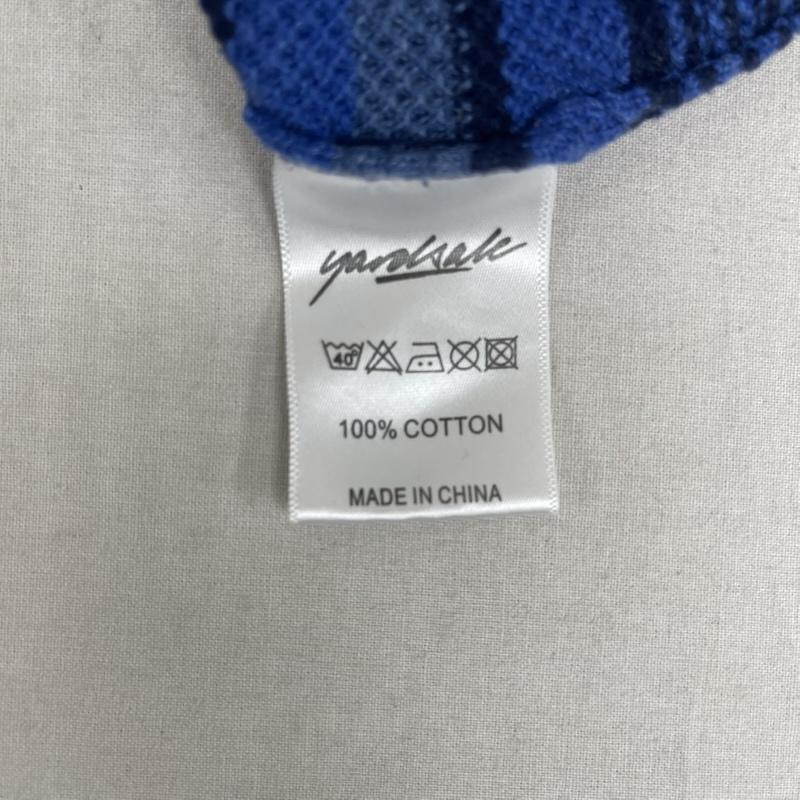 古着 USED ニット、セーター 長袖 YARDSALE Mirage Knit コットン ボーダー柄 ニット セーター XL 青 / ブルー / blue メンズ USED 古着 中古 50160003