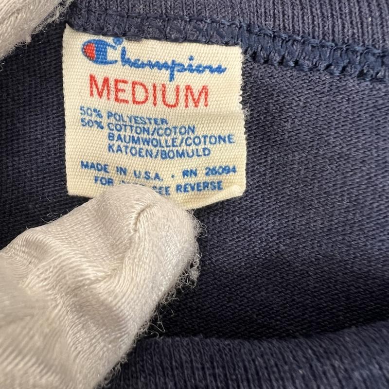 チャンピオン Champion Tシャツ 半袖 80s USA製 トリコタグ パンサー ヴィンテージ Tシャツ M 紺 / ネイビー / navy メンズ USED 古着 中古 50160067