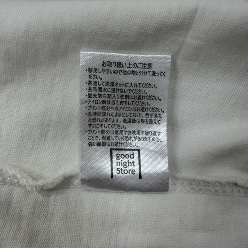 グッドナイトストア good night 5tore Tシャツ 半袖 GN028 ロゴプリントTシャツ white FREE 綿100% FREE ロゴ、文字 X プリント 白 / ホワイト / white X 黒 / ブラック / black レディース USED 古着 中古 50160261