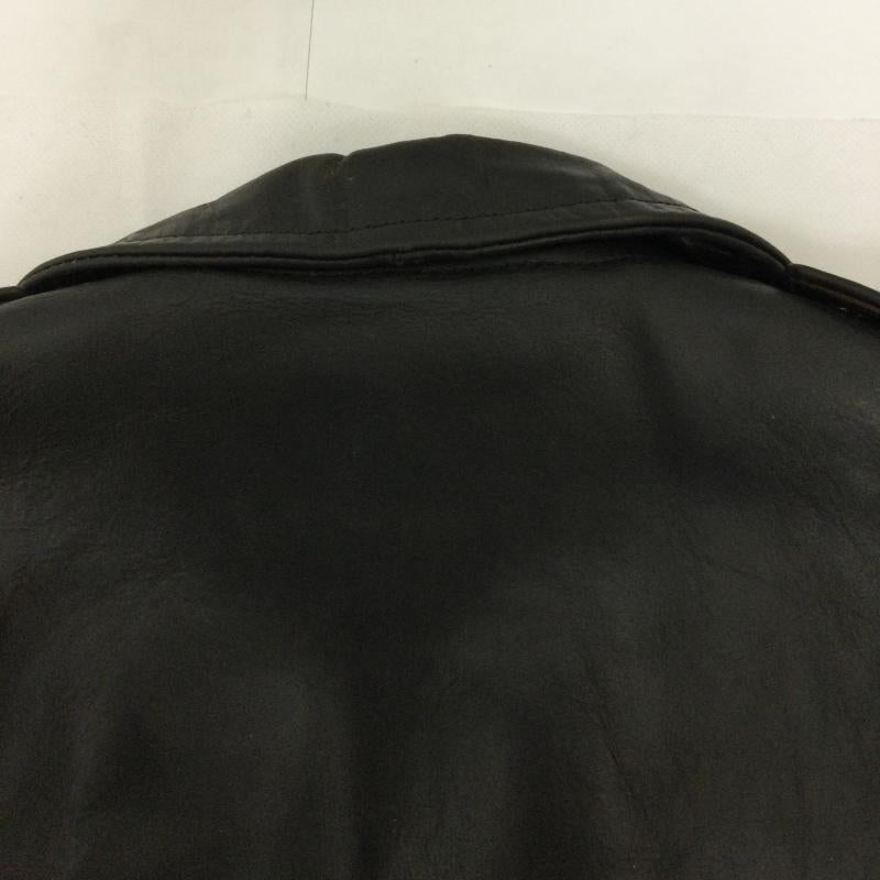 エアロレザー Aero Leather ジャケット、上着 ライダース aero leather ダブルライダース 飛行機タグ 茶芯 裏地ブランケット 38 無地 黒 / ブラック / black メンズ USED 古着 中古 50160304