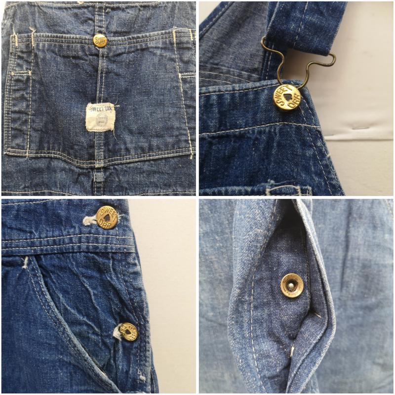 ヴィンテージ VINTAGE サロペット・オーバーオール サロペット、オーバーオール 40s SWEET ORR スウィートオール デニム オーバーオール ユニオンチケット インディゴ / インディゴ / Indigo メンズ USED 古着 中古 50160443