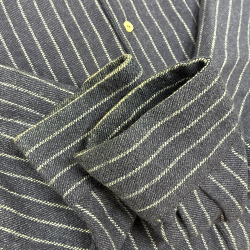 エンポリオアルマーニ EMPORIO ARMANI シャツ、ブラウス 長袖 イタリア製 ストライプ チンスト コットン ボタンシャツ L メンズ USED 古着 中古 50160537