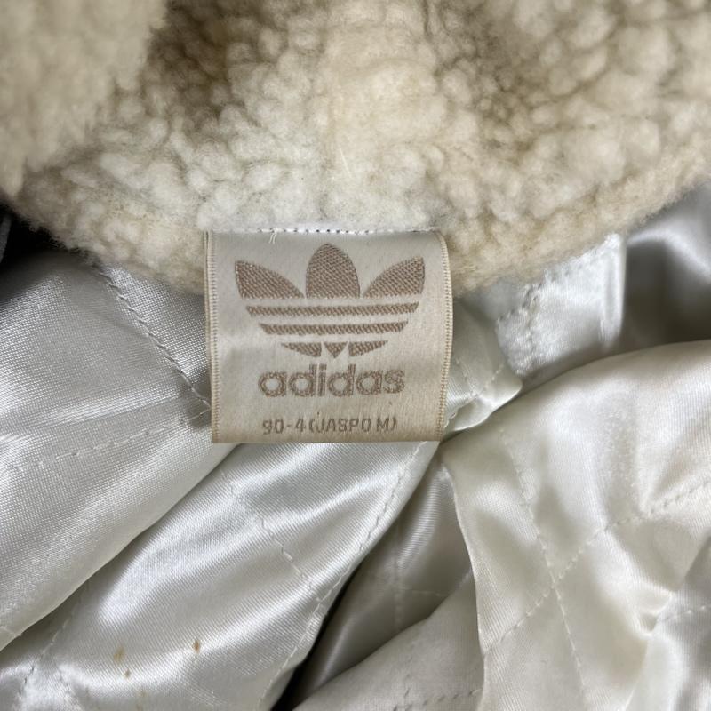 アディダス adidas パーカー 長袖 ジップパーカー 裏ボア ビッグロゴ 総柄 中綿 キルティング M 総柄 紺 / ネイビー / navy メンズ USED 古着 中古 50160553