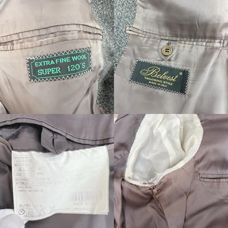 ベルベスト BELVEST ジャケット、上着 ジャケット、ブレザー SUPER 120s 3つボタン テーラードジャケット 52 灰 / グレー / gray メンズ USED 古着 中古 50160703