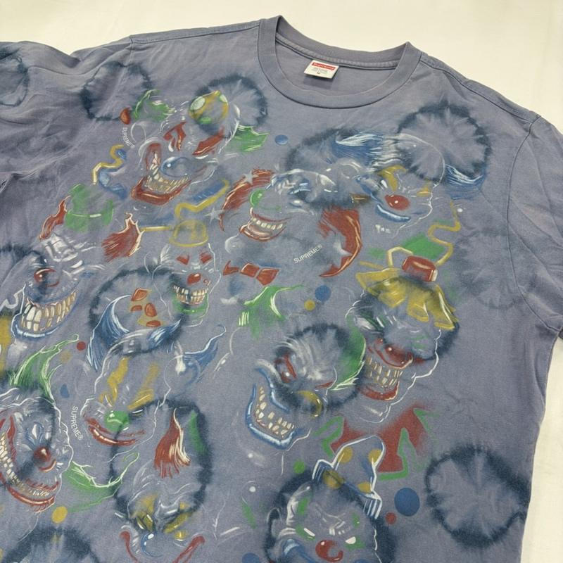 シュプリーム Supreme Tシャツ 半袖 2019AW Clowns Tee 半袖 ピエロ プリント Tシャツ ブリーチ加工 ロゴ M プリント X 総柄 X ロゴ、文字 マルチカラー / マルチカラー / multicolor メンズ USED 古着 中古 50160707