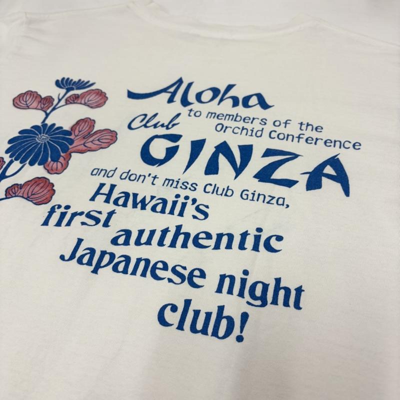 サンサーフ SUN SURF Tシャツ 半袖 GINZA 半袖 バックプリント Tシャツ ロゴ プリント ハワイ アロハ S ロゴ、文字 X プリント 白 / ホワイト / white X 紺 / ネイビー / navy X 青 / ブルー / blue X 赤 / レッド / red メンズ USED 古着 中古 50160734
