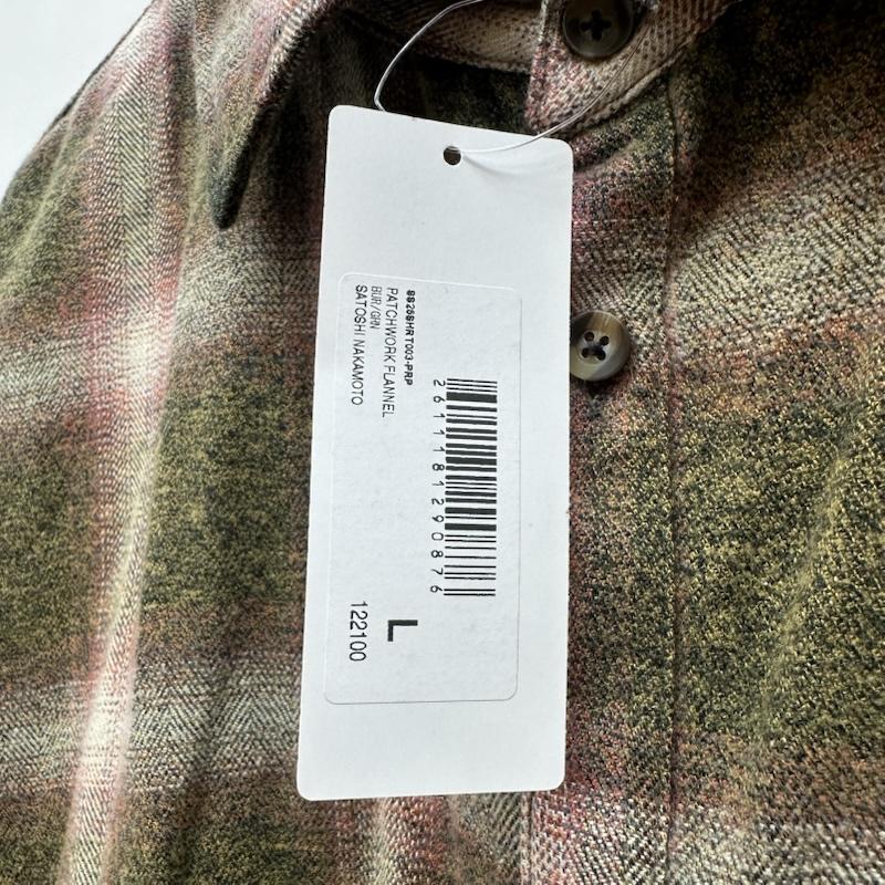 古着 USED シャツ、ブラウス 長袖 26SS SATOSHI NAKAMOTO PATCHWORK FLANNEL パッチワーク カットオフ フランネル チェック シャツ L 赤 / レッド / red X 緑 / グリーン / green X マルチカラー / マルチカラー / multicolor メンズ USED 古着 中古 50160805