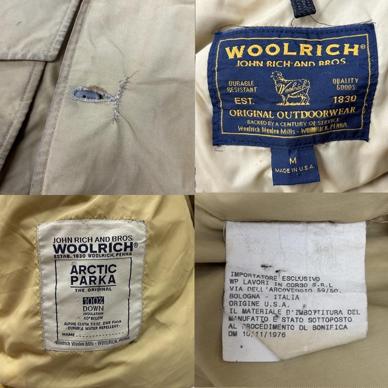 ウールリッチウーレンミルズ Woolrich Woolen Mills ジャケット、上着 ダウンジャケット ARCTIC PARKA アークティック パーカー USA製 70s フーデッド ファー ダウン ジャケット M メンズ USED 古着 中古 50160883
