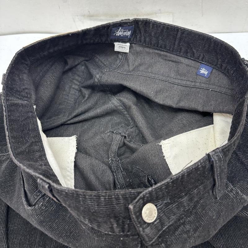 ステューシー STUSSY パンツ ワークパンツ、ペインターパンツ 90s USA製 紺タグ ボタンフライ コーデュロイ パンツ 36インチ 黒 / ブラック / black メンズ USED 古着 中古 50160913