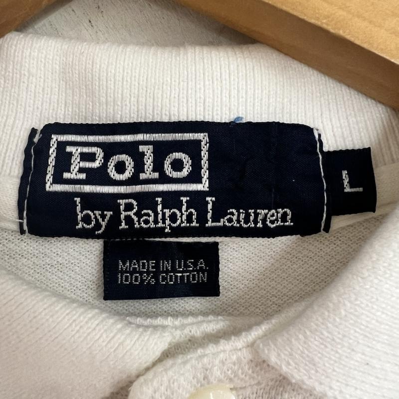 ポロバイラルフローレン Polo by RALPH LAUREN ポロシャツ 半袖 90s USA製 ポニー刺繍 ポロシャツ ビンテージ L 白 / ホワイト / white メンズ USED 古着 中古 50160915