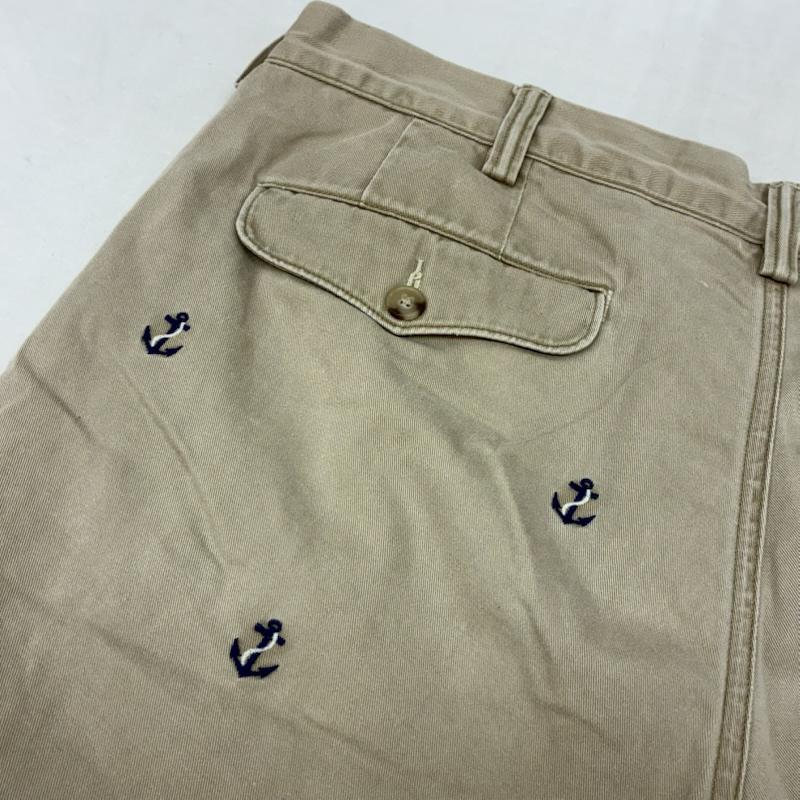 ポロラルフローレン POLO RALPH LAUREN パンツ ショートパンツ コットン ツイル ポロチノ アンカー エンブロイダリー 刺繍 総柄 ハーフパンツ 36インチ メンズ USED 古着 中古 50160937