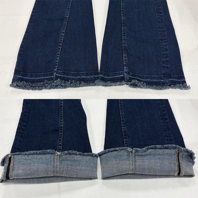 ジェイダ GYDA パンツ デニム、ジーンズ H/W BACKRIPPED SHAPELY LINE ハイウエスト ダメージ フレア デニム パンツ 072242431601 M ダメージ加工 インディゴ / インディゴ / Indigo レディース USED 古着 中古 50160958