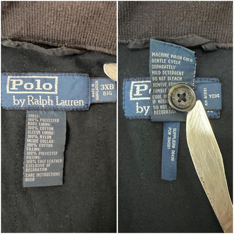 ポロバイラルフローレン Polo by RALPH LAUREN ジャケット、上着 ジャンパー、ブルゾン ナイロンジャケット 胸ポニー刺繍 ブラック サイズ3xb - 無地 X ロゴ、文字 X ワンポイント 黒 / ブラック / black メンズ USED 古着 中古 50160997