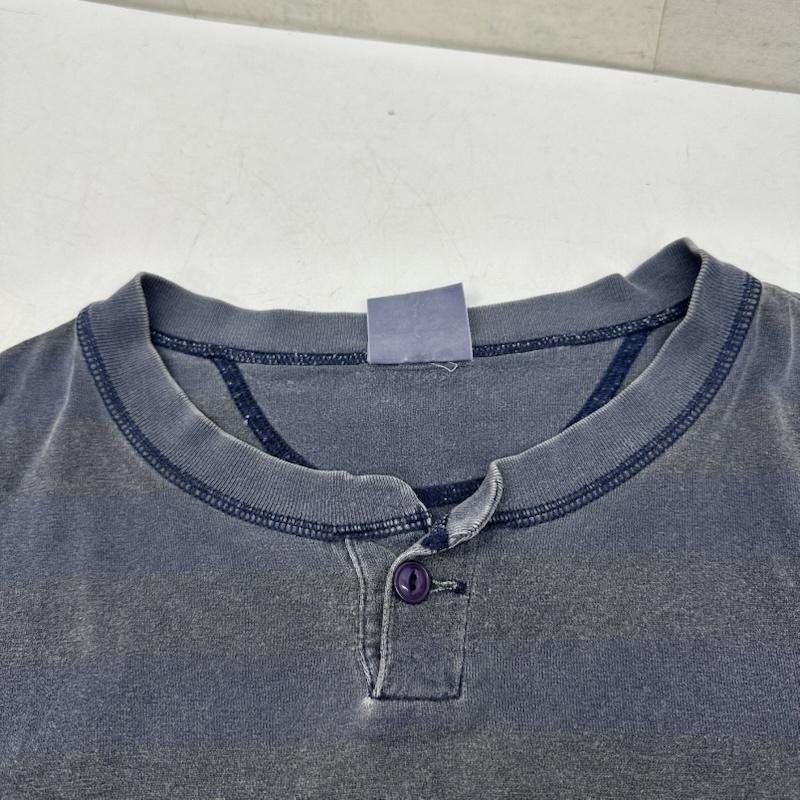 グッドイナフ GOODENOUGH Tシャツ 長袖 ヘンリーネック ボーダー ロンT L 紺 / ネイビー / navy メンズ USED 古着 中古 50161038
